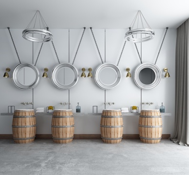  卫生间 个性化浴盆柜 客栈浴室柜3d模型 