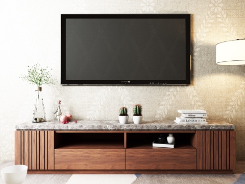  新中式电视柜饰品摆件模型3d模型 