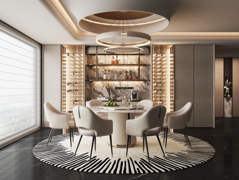  现代餐厅3d模型 