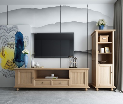  新中式电视柜组合3d模型 