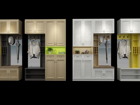  现代简欧玄关柜子鞋柜3d模型 
