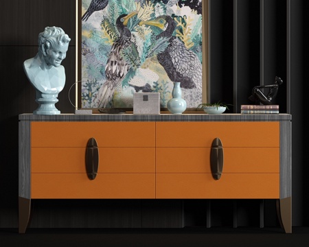  新中式电视柜3d模型 