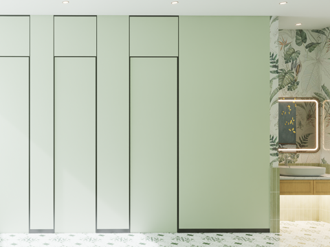  公共卫生间su模型 