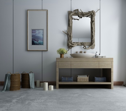  禅意中式浴室柜组合3d模型 