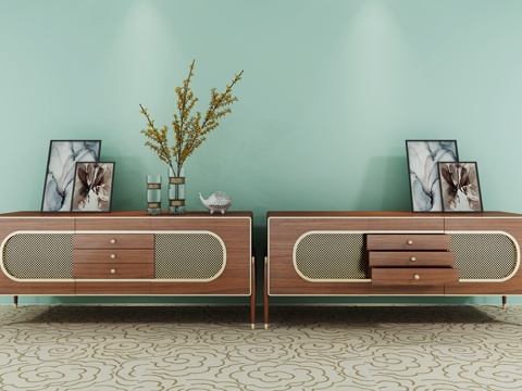  现代轻奢电视柜3d模型 