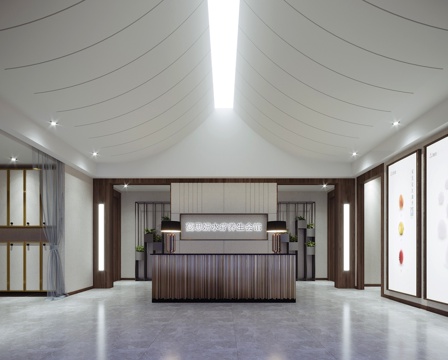  美容院大厅前台3d模型 