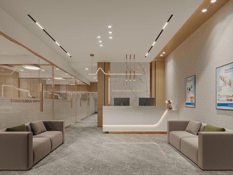  现代 牙科 门厅 诊室3d模型 