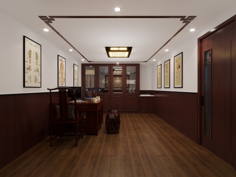  中医馆诊疗室3d模型 