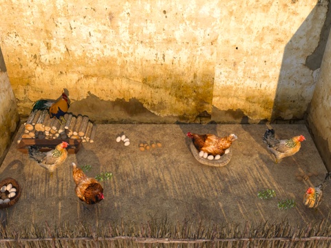  现代乡村庭院3d模型 