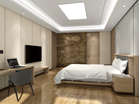  酒店客房3d模型 