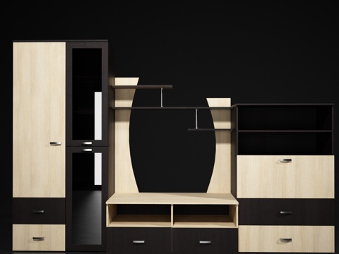  新中式柜子组合3d模型 