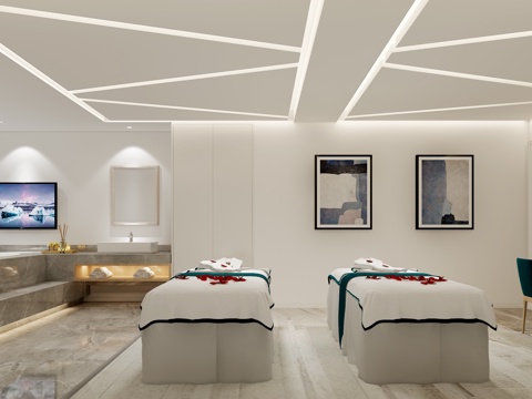  现代美容院浴缸吊顶3d模型 