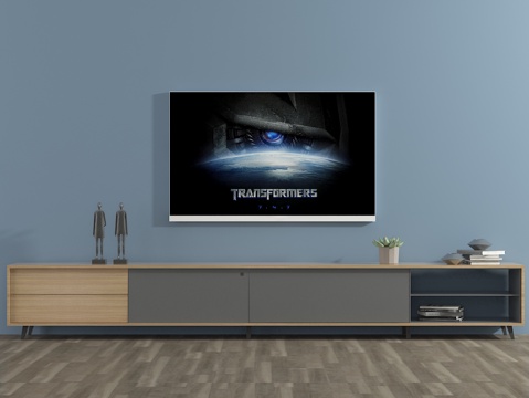  北欧电视柜 电视机3d模型 