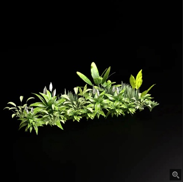  流行花草组合su模型 