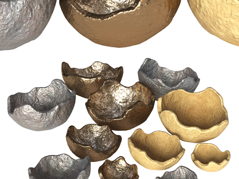  新中式轻奢装饰碗 陶罐 果盘3d模型 