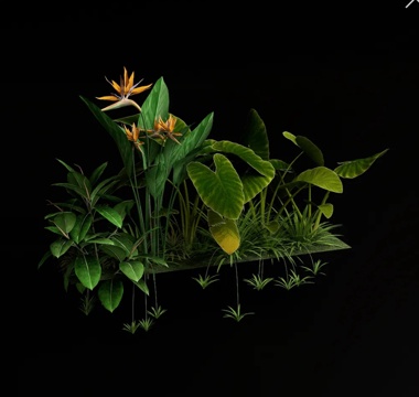  网红花草组合su模型 