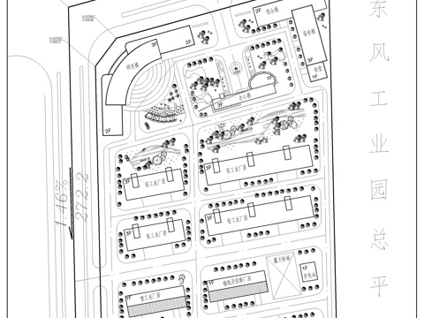  东风工业园总规划图cad施工图 
