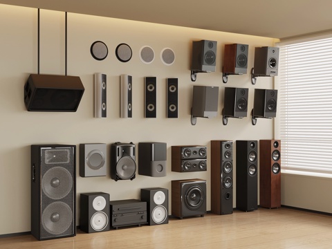  音响 影音设备 挂壁音响 吸顶音响 现代落地音su模型 