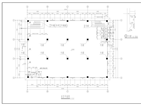  多层厂房建筑图cad施工图 