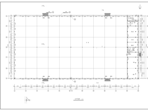  单层钢结构厂房建筑图cad施工图 