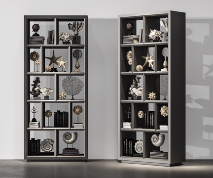  现代书架 书柜3d模型 