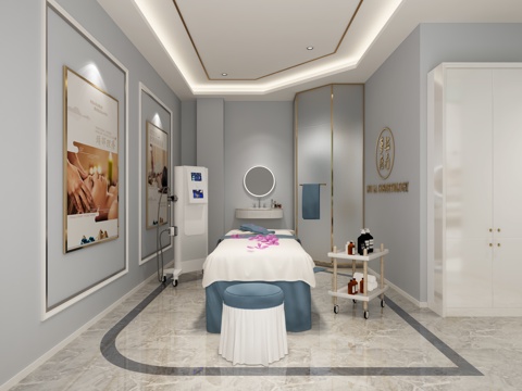  现代美容院 美容医疗会所vip包间3d模型 