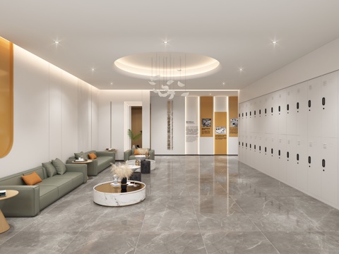  现代接待室接待大厅3d模型 