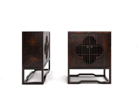  新中式装饰柜玄关柜3d模型 