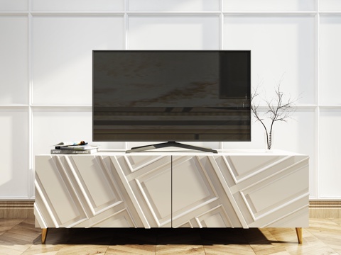  现代北欧电视柜3d模型 