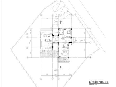  三层民宿别墅施工图cad施工图 