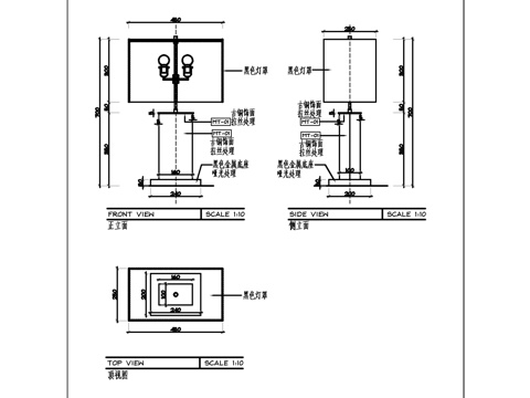  装饰灯具节点图cad施工图 