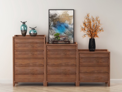  中式斗柜边柜组合3d模型 