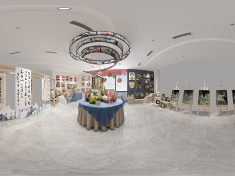 罗场中学生手工书法作品展厅
