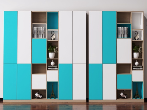  北欧现代书柜 书架 酒柜 陈列柜 装饰柜3d模型 