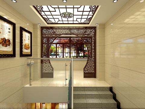  中式医院医馆中医馆药房3d模型 