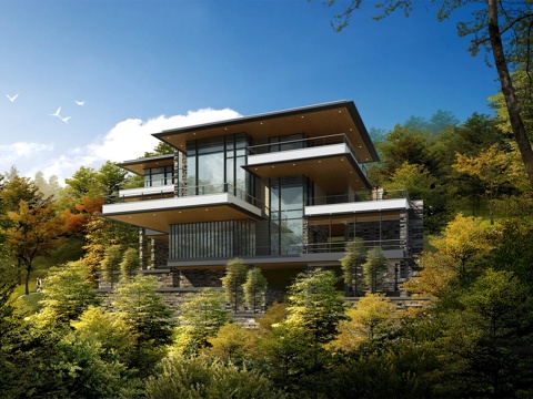  山地民宿别墅住宅施工图cad施工图 