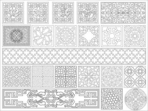 中式镂空雕花cad施工图