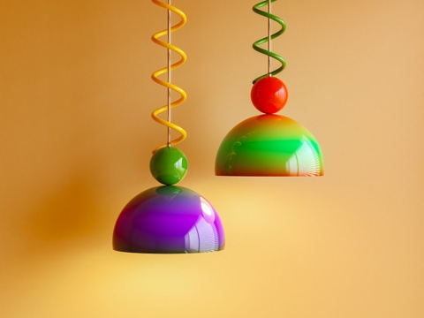 吊灯 孟菲斯 多巴胺 装饰灯3d模型