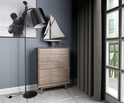  北欧柜子 灯 帆船 挂画 餐边柜 装饰柜 鞋柜 玄关柜3d模型 