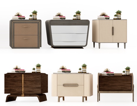 现代床头柜组合3d模型 