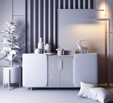  现代轻奢装饰柜3d模型 