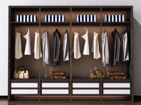  后现代北欧衣柜 装饰柜3d模型 