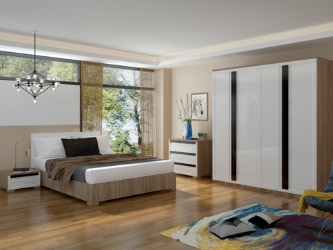  现代简约卧室衣柜装饰柜3d模型 