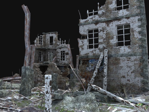  中式破房子 废墟 场景 建筑 游戏场景3d模型 