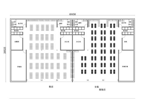 女装鞋服专卖店平面 服装店布局图 鞋服专卖店设计图 女装店铺cad施工图