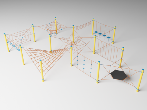  卡通儿童游乐园设施3d模型 