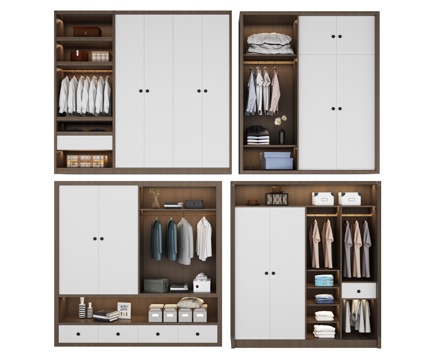  现代衣柜组合3d模型 