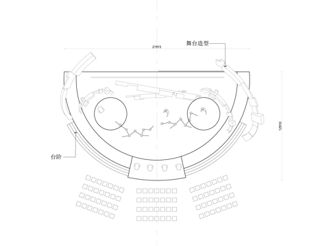 异形舞台施工图cad施工图
