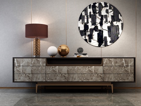  现代装饰边柜 电视柜3d模型 