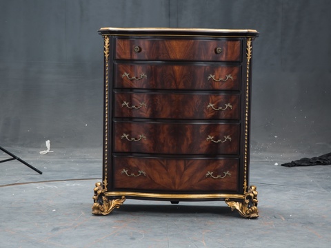  法式五斗柜 边柜 收纳柜3d模型 